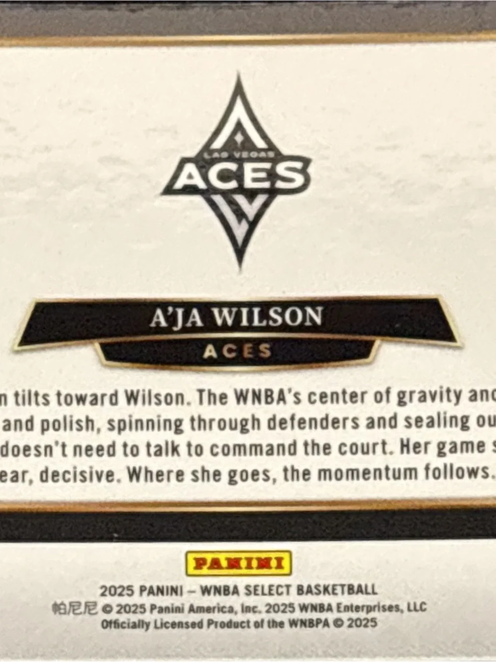 Panini Select A'ja Wilson WNBA All-Star Holographic Card